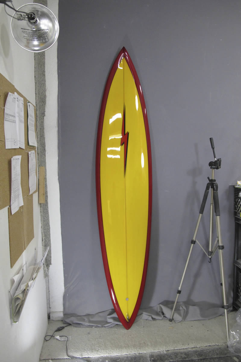 LIGHTNING BOLT Retro Pin Tail Single Fin surfboard shaped ...